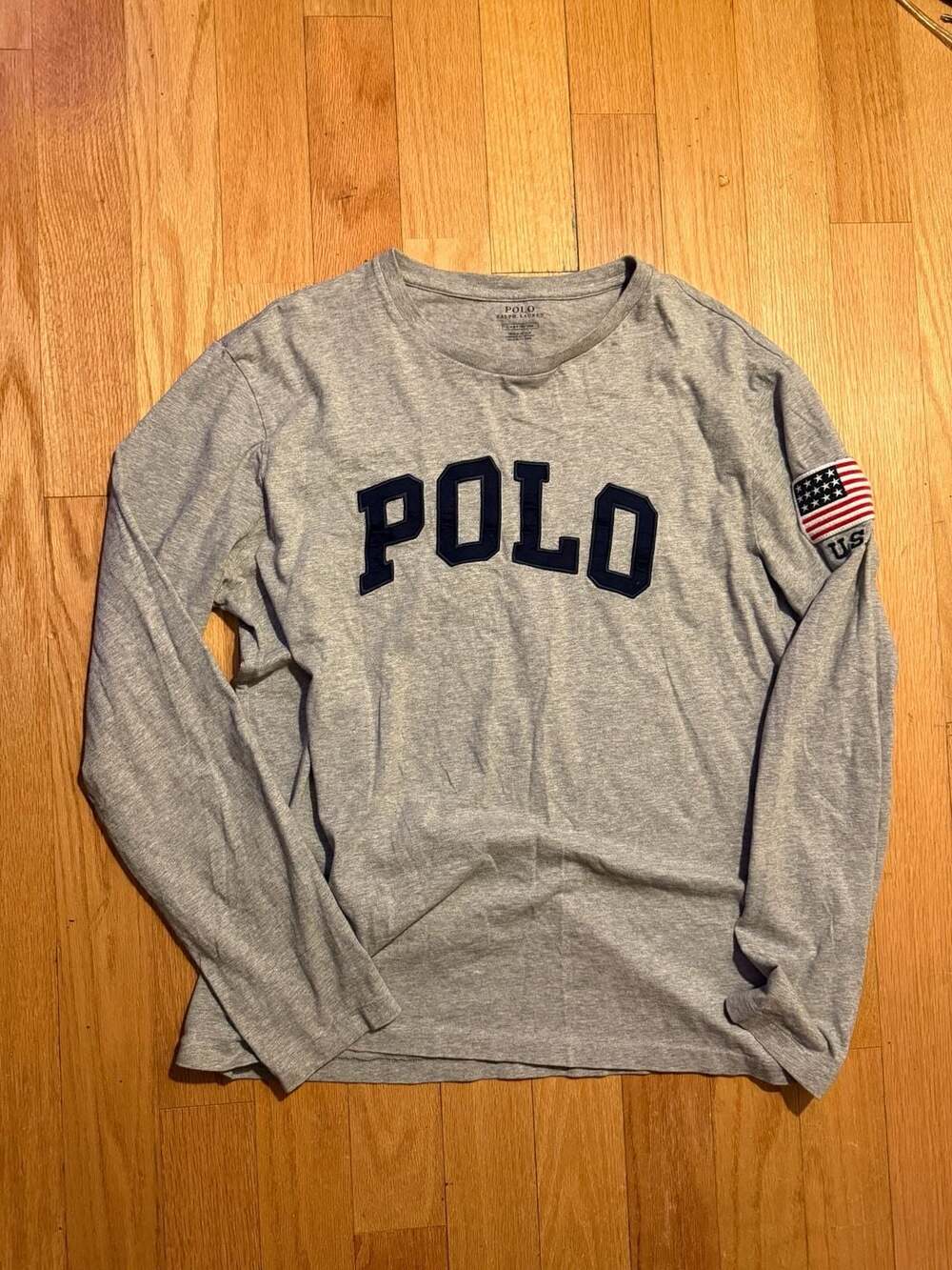Polo Ralph Lauren Gray Long Sleeve T-Shirt  Size Large